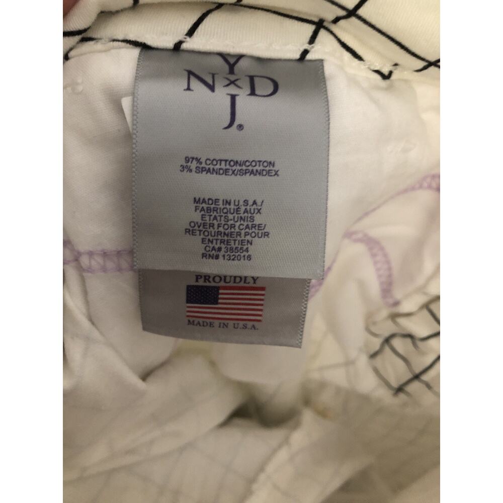 NYDJ Not Your Daughters Windowpane Grid Twill Ankle Pants Black White Size 10 - Picture 11 of 13